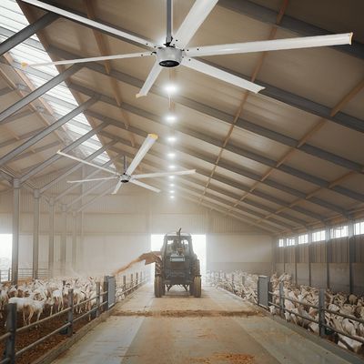 Quiet 1.5kW 24FT High Speed HVLS Big Industrial Electric Ceiling Fan with PMSM Motor